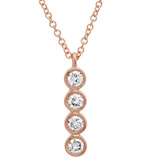 Rose Gold Bezel Pendant Necklace.