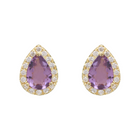 Pear Amethyst Studs.