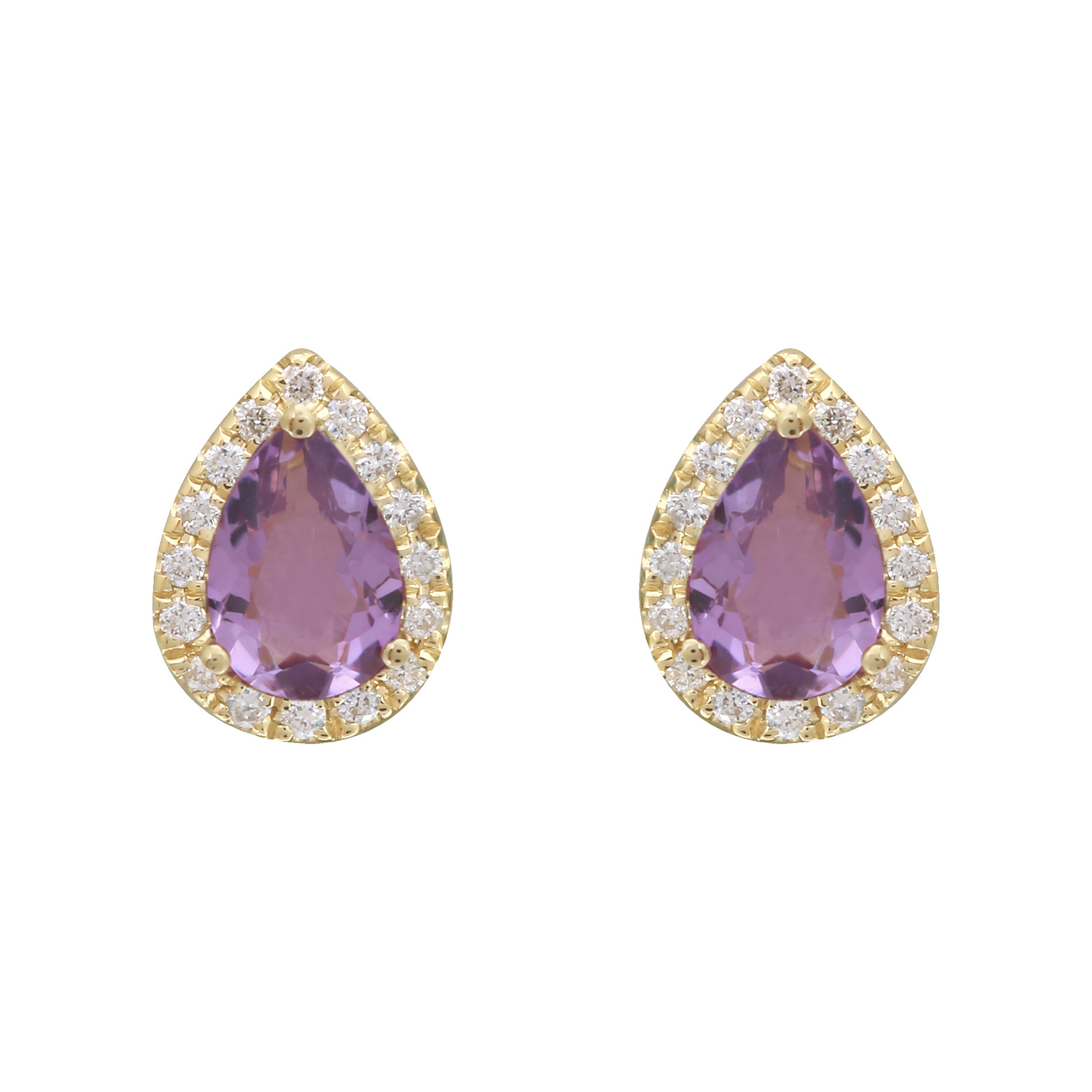 Pear Amethyst Studs.