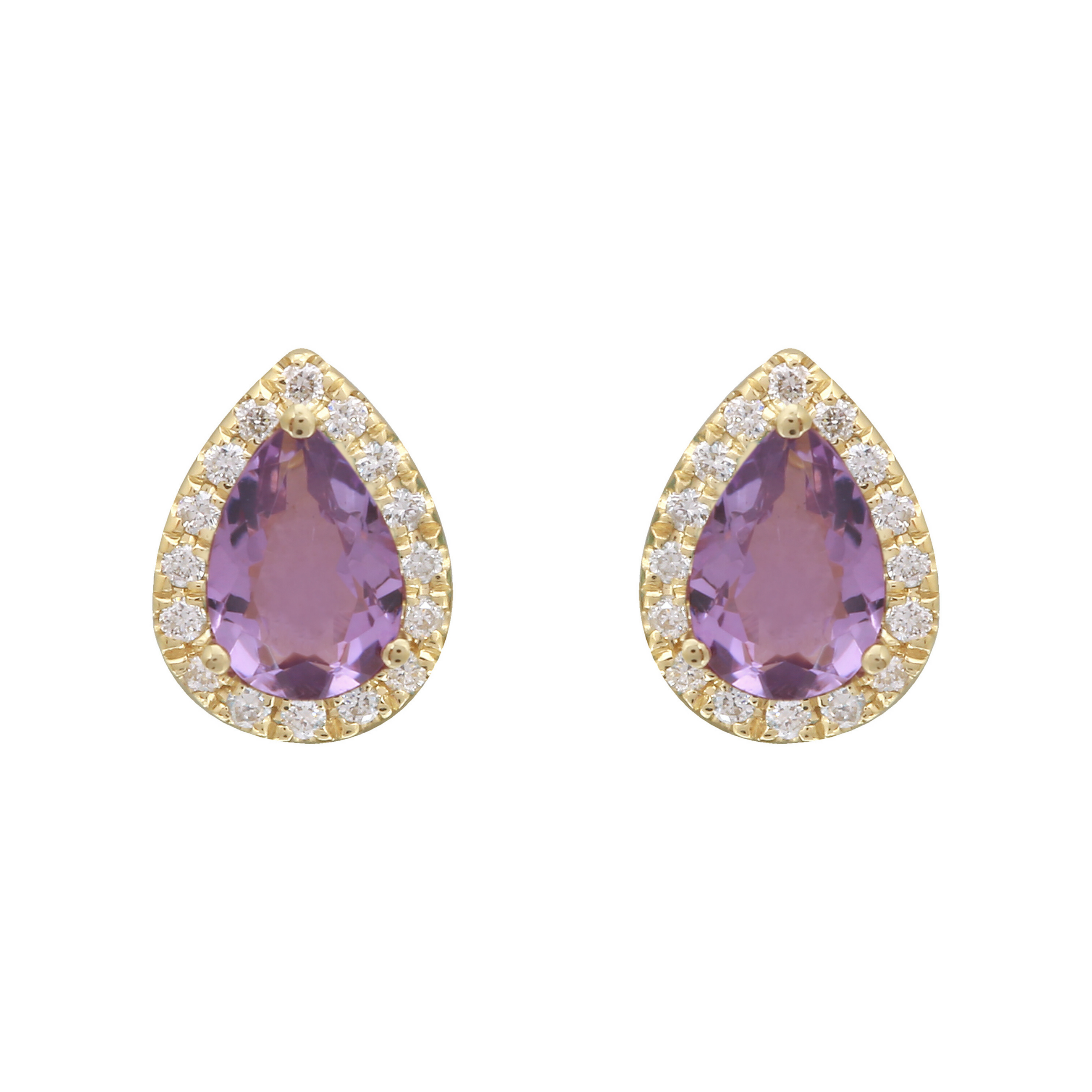 Pear Amethyst Studs.