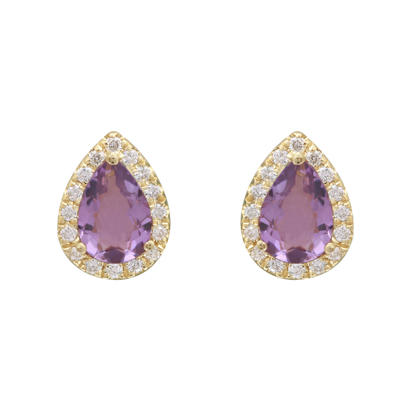 Pear Amethyst Studs.