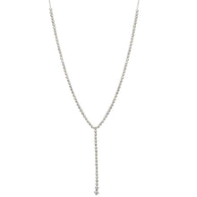 Diamond Crown Prong Tennis Y Necklace.
