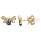 Black Diamond Bee Earrings.