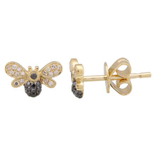 Black Diamond Bee Earrings.