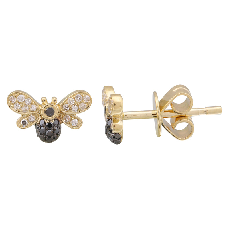 Black Diamond Bee Earrings.