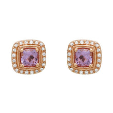 Amethyst Cushion Stud Earrings.