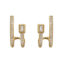 Baguette Lobe Cuff Earrings.