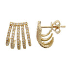 Caged Lobe Cuff Stud Earrings.