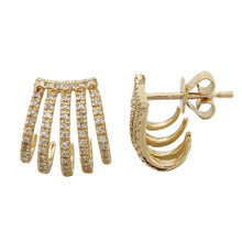 Caged Lobe Cuff Stud Earrings.
