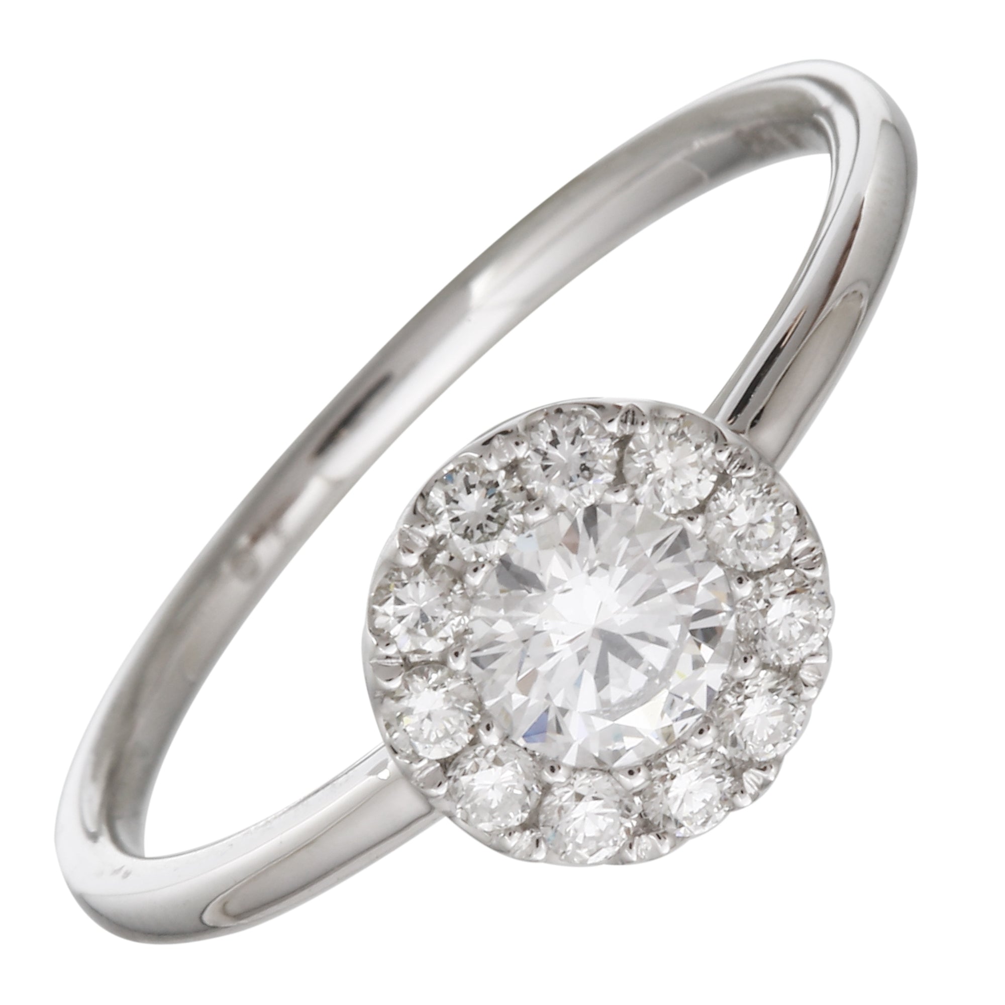 Halo Stack Band Engagement Ring.