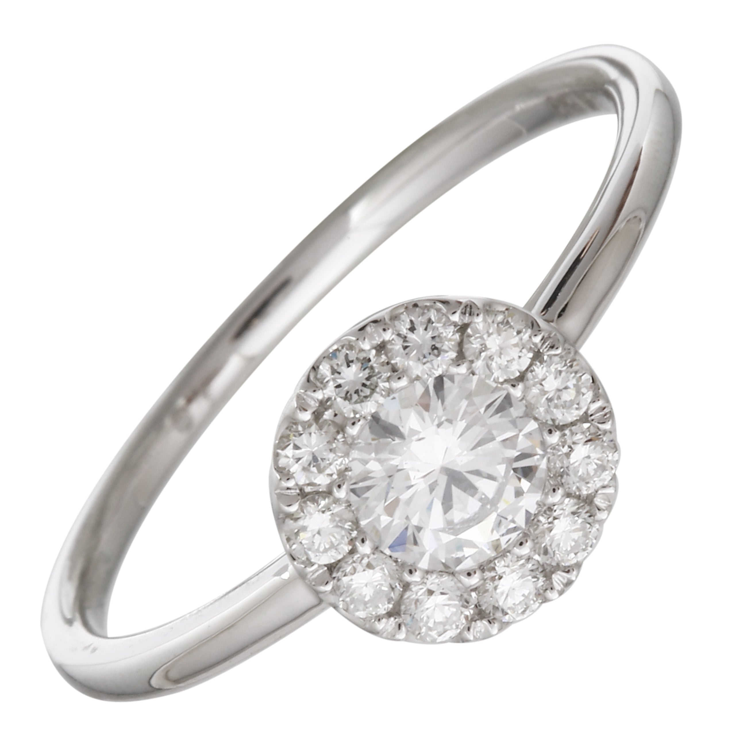 Halo Stack Band Engagement Ring.