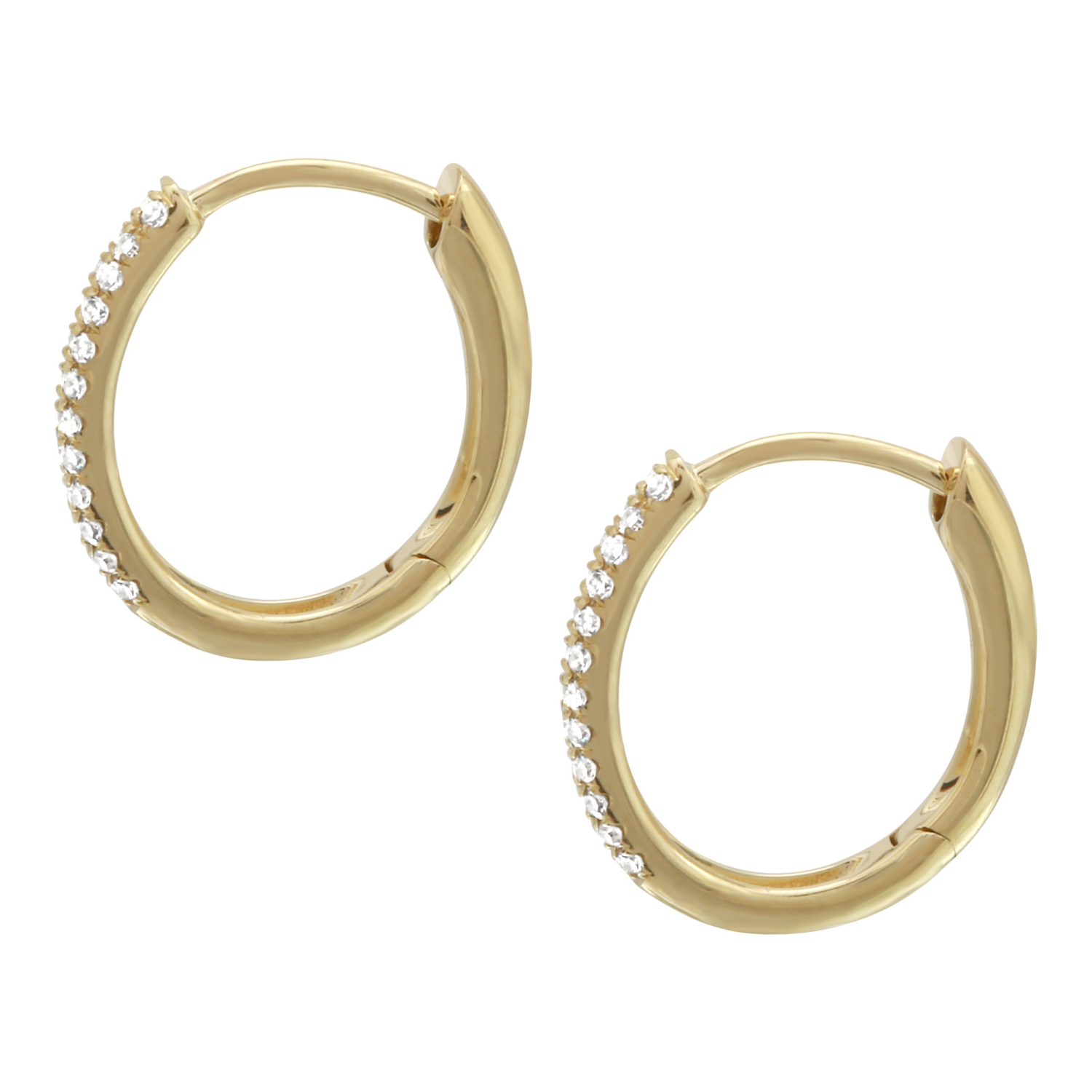 Diamond Tube Hoop Earrings.