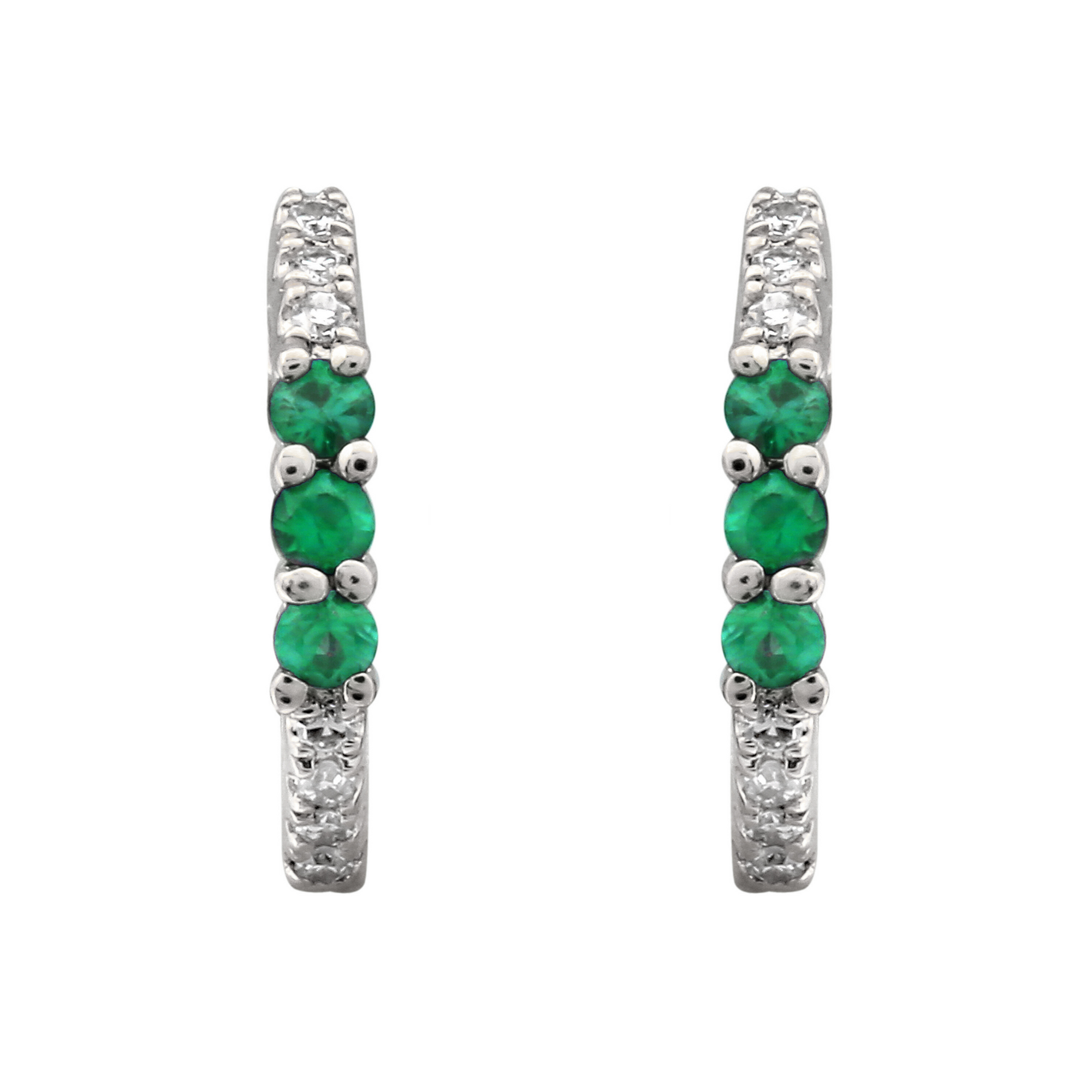 Green Tsavorite Huggies.