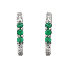 Green Tsavorite Huggies.