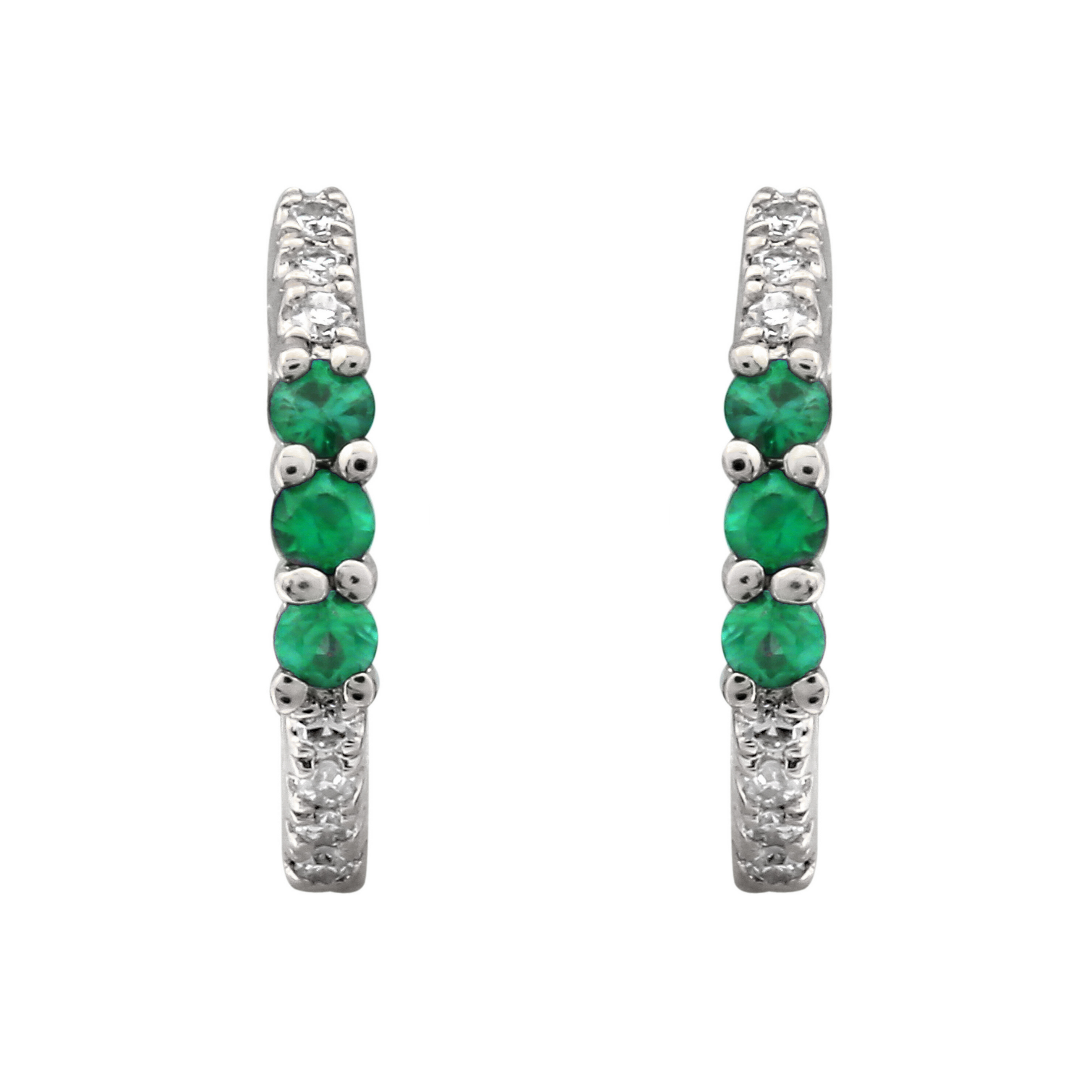 Green Tsavorite Huggies.