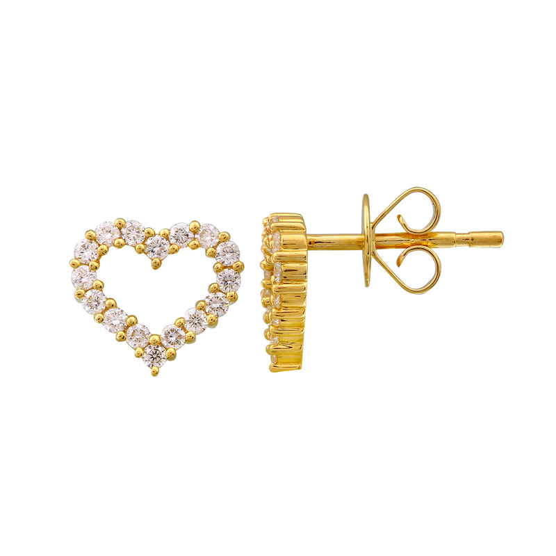 Open Heart Diamond Earrings.