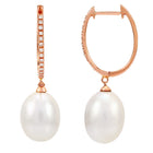 Pearl Dangle Oval Huggies.