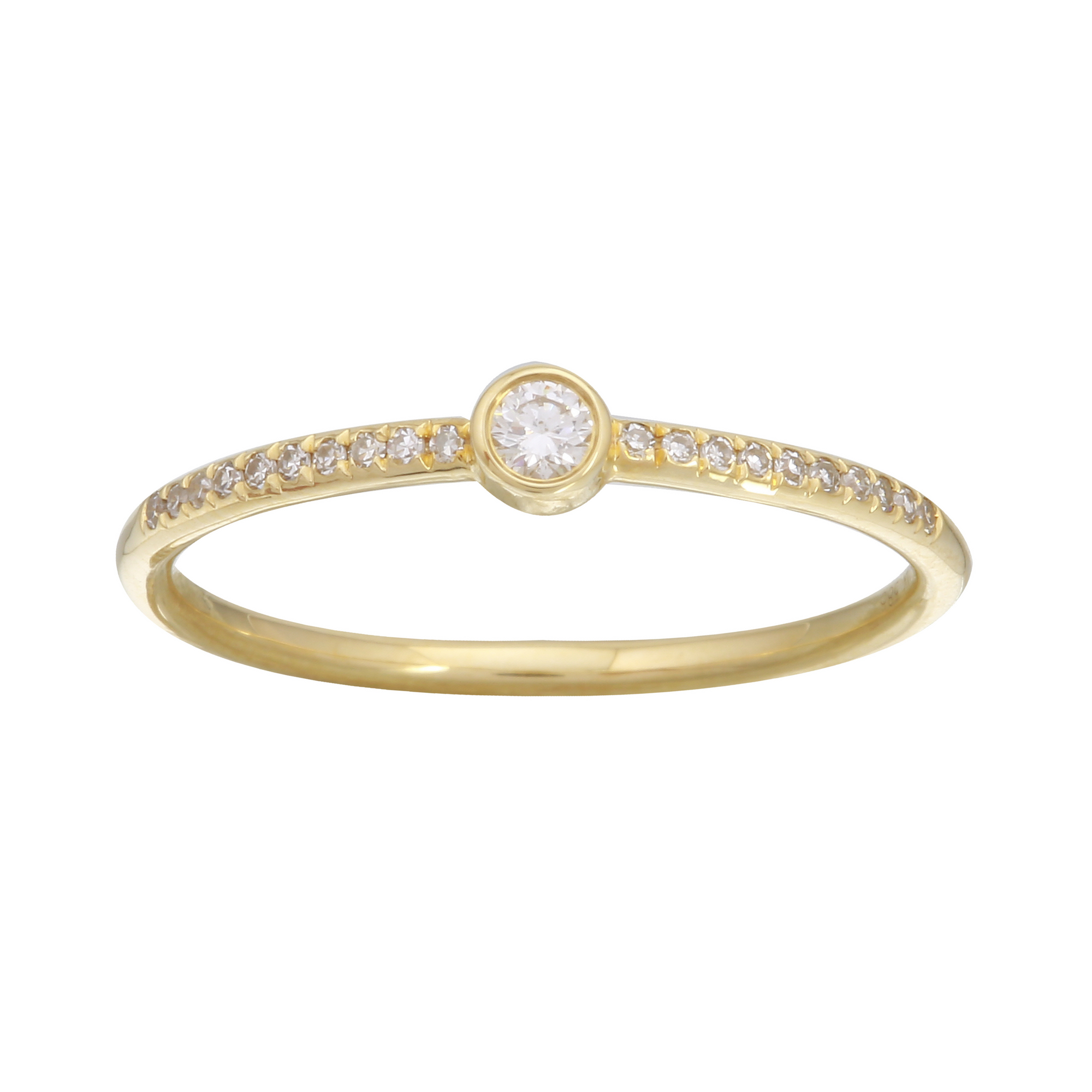 Solitaire Bezel Stack Ring.