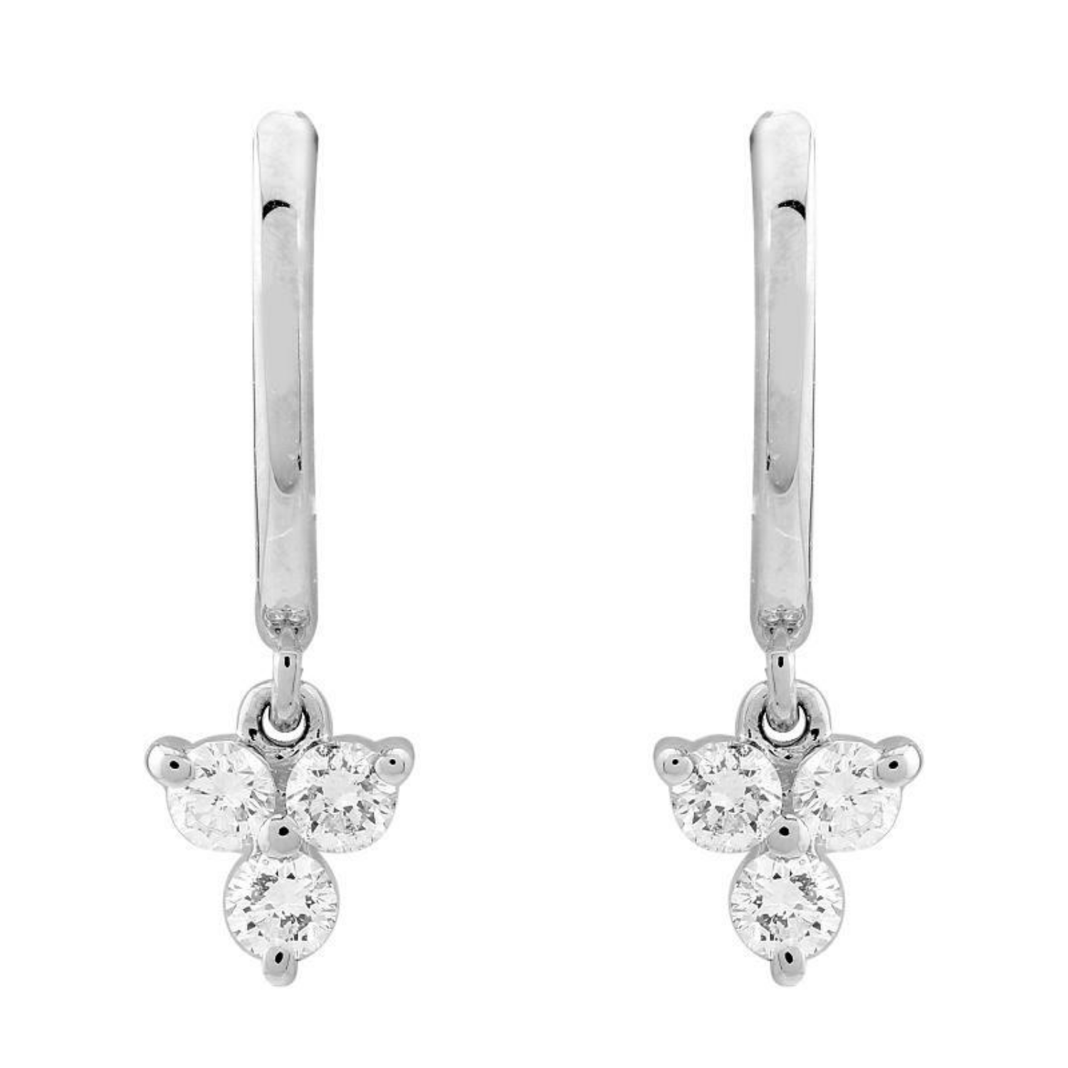 Diamond Trio Dangle Huggies.