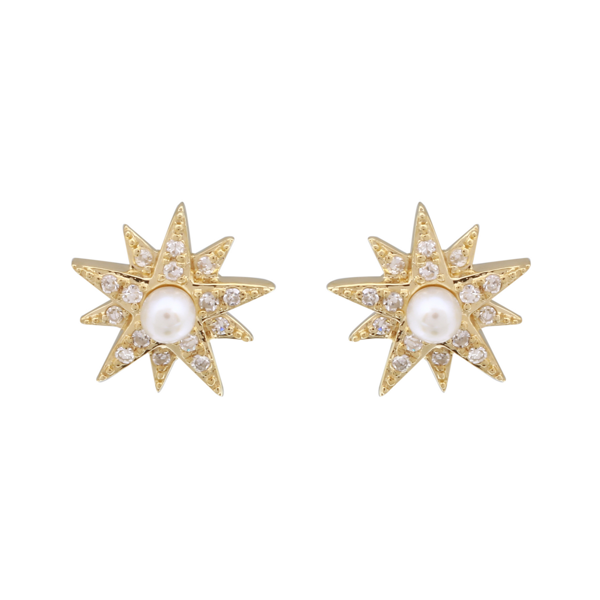 Pearl Pave Sparkle Stud Earrings.