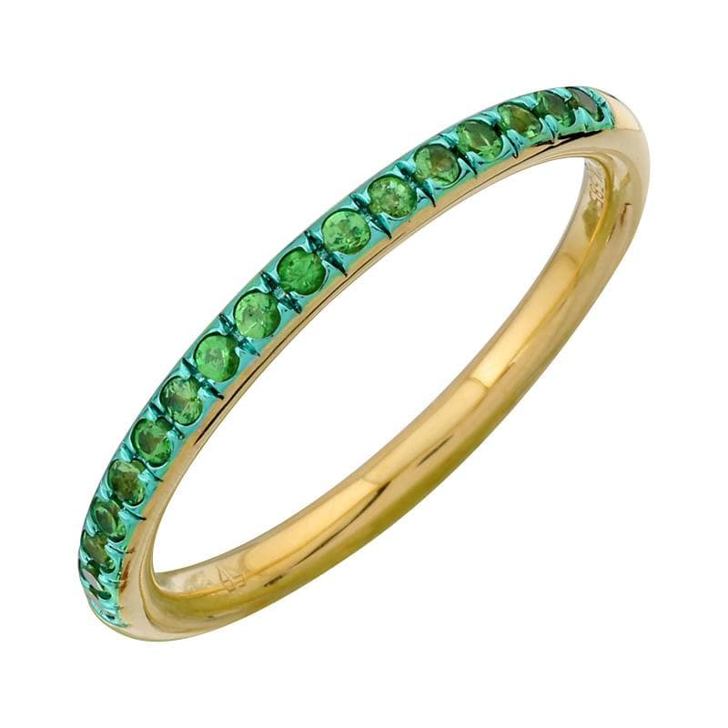 Rhodium Gemstone Thin Band.