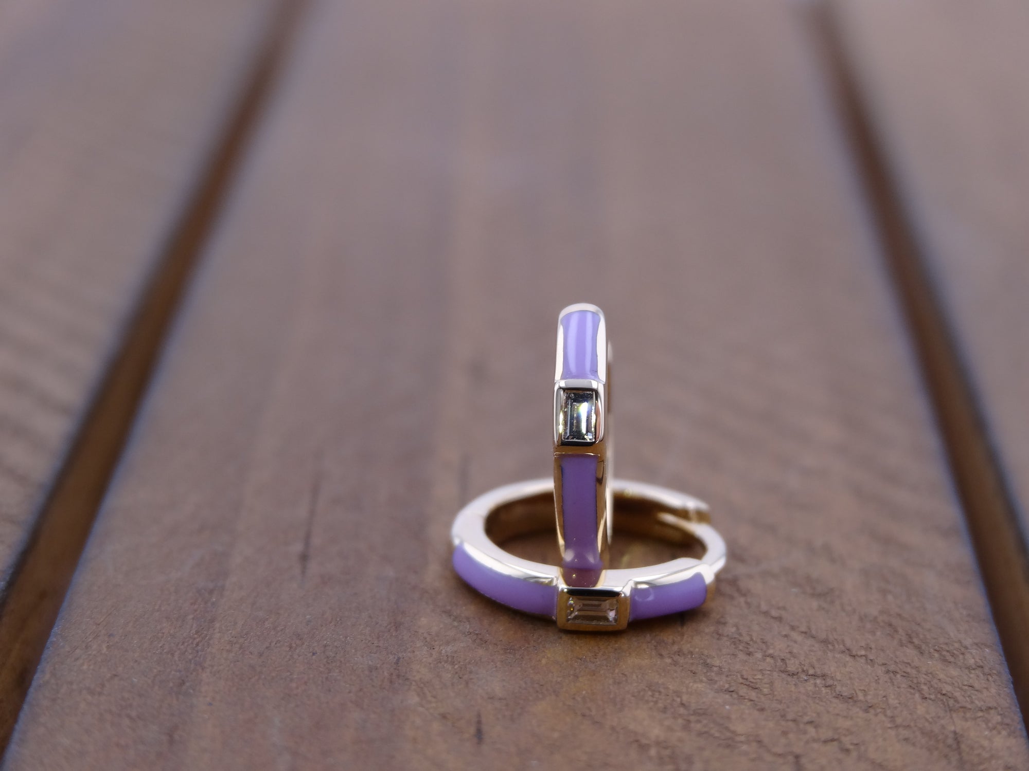Lavender Baguette Hoops.