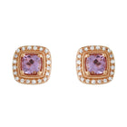 Amethyst Cushion Stud Earrings.