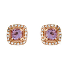 Amethyst Cushion Stud Earrings.