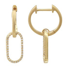 Huggie Dangle Link Earrings.