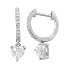 Heart Shape Drop Huggie Earrings.