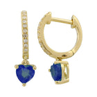 Heart Shape Drop Huggie Earrings.