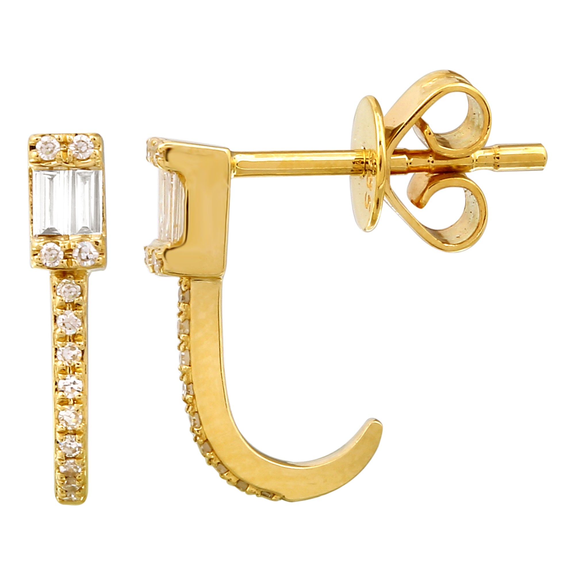 Baguette Lobe Cuff Studs.