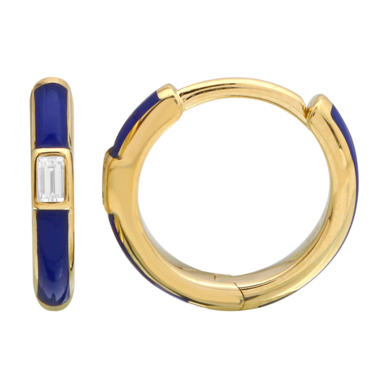 Blue Enamel Huggies.