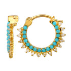 Beaded Turquoise Lace Hoops.