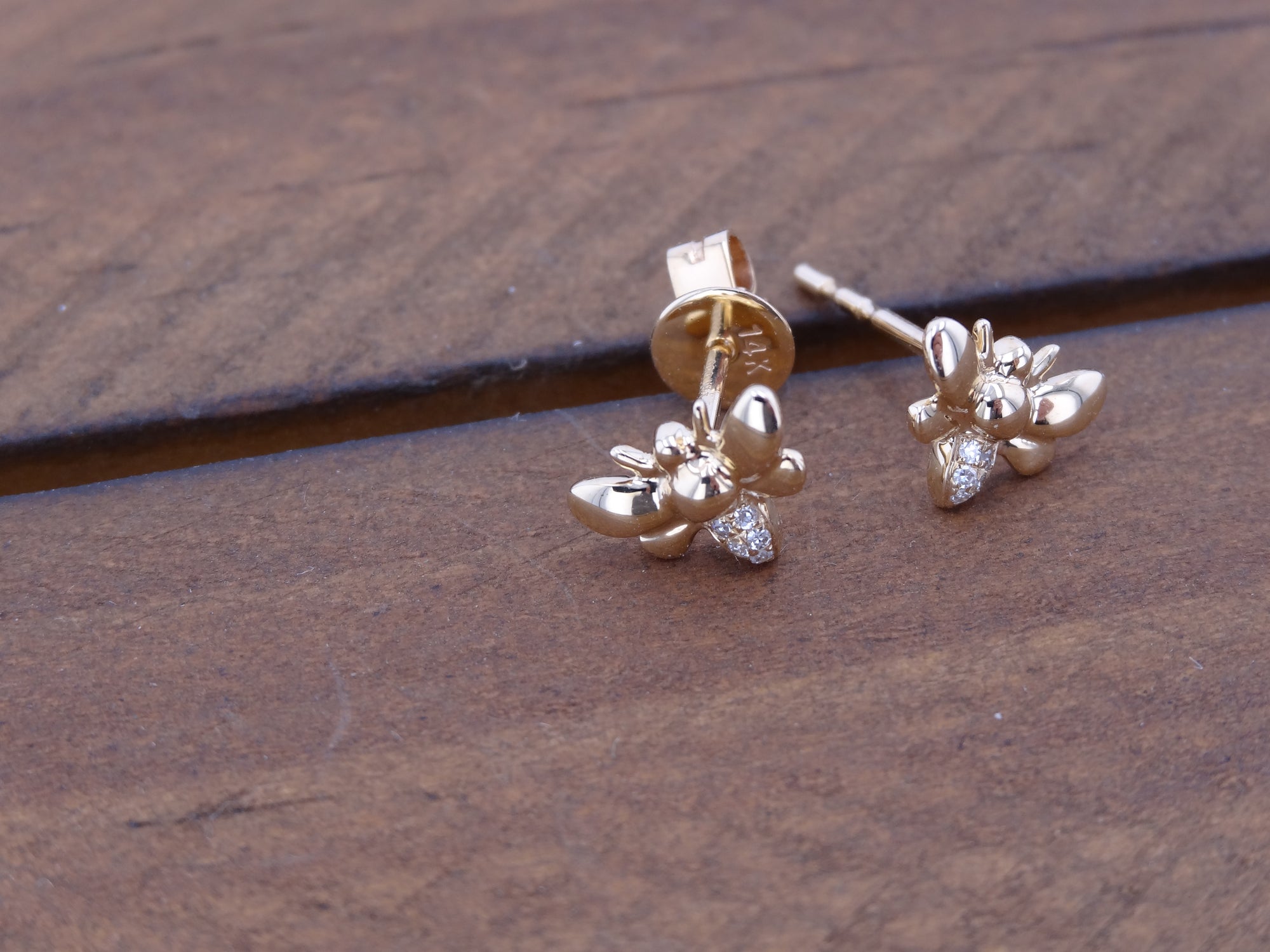 Diamond Bee Earrings.