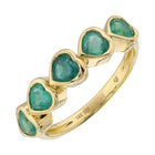 Bezel Gemstone Hearts Ring.