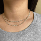 5 Carat Classic Yellow Gold Diamond Tennis Necklace.