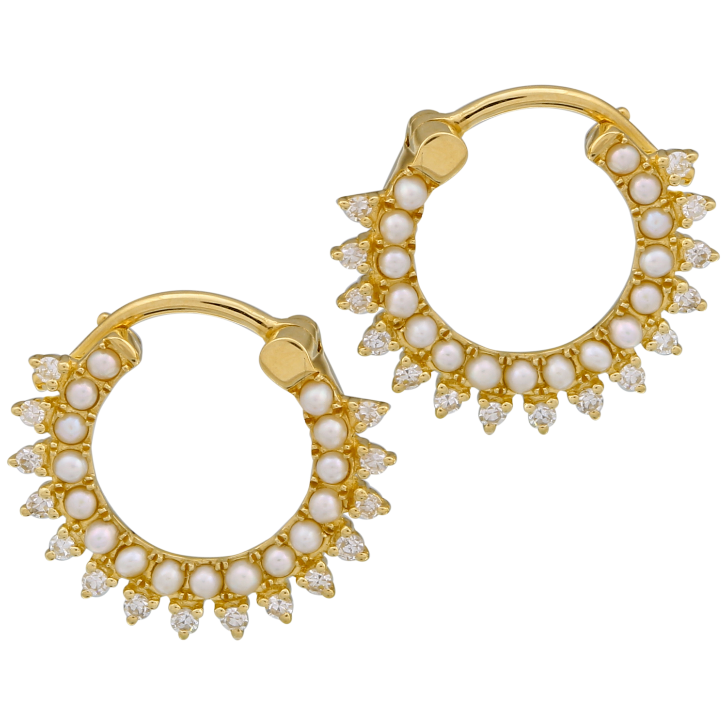Pearl Lace Hoop Earrings.