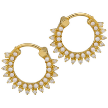 Pearl Lace Hoop Earrings.