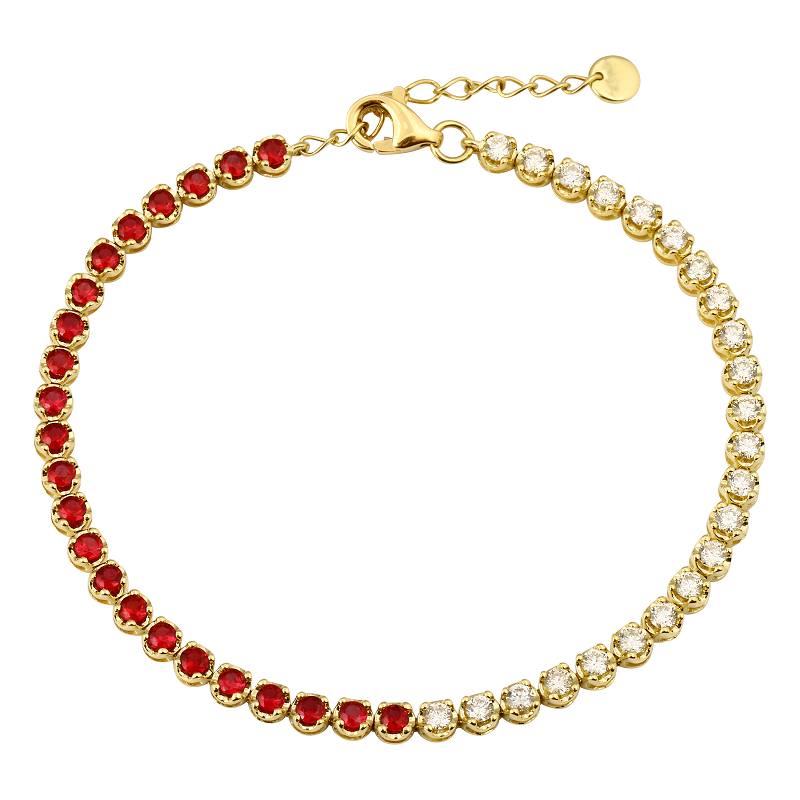 Half Lapis Half Diamond Tennis Bracelet.