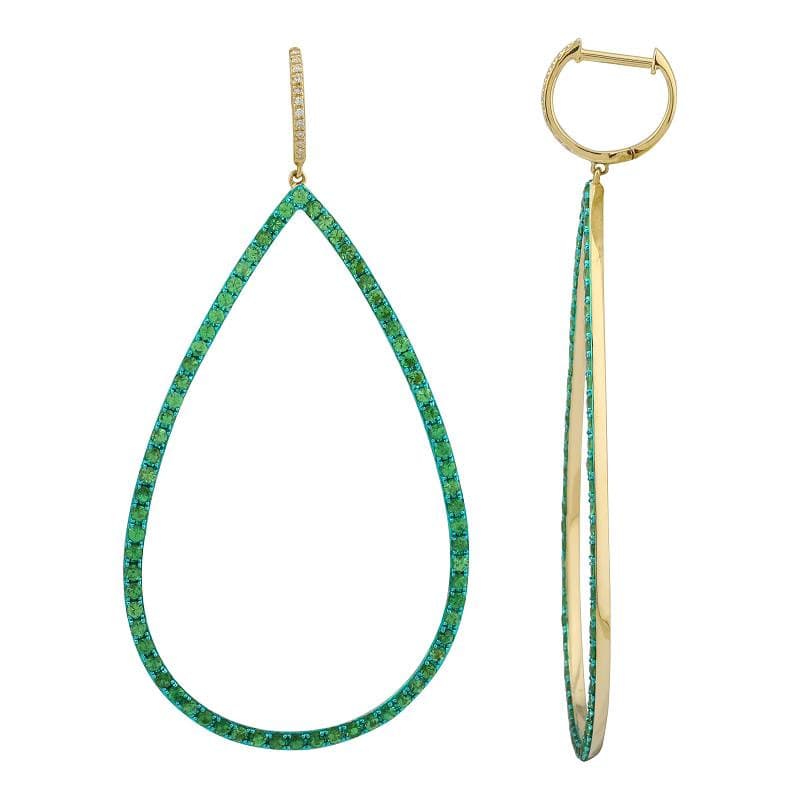 Tsavorite Diamond Huggie Drops.