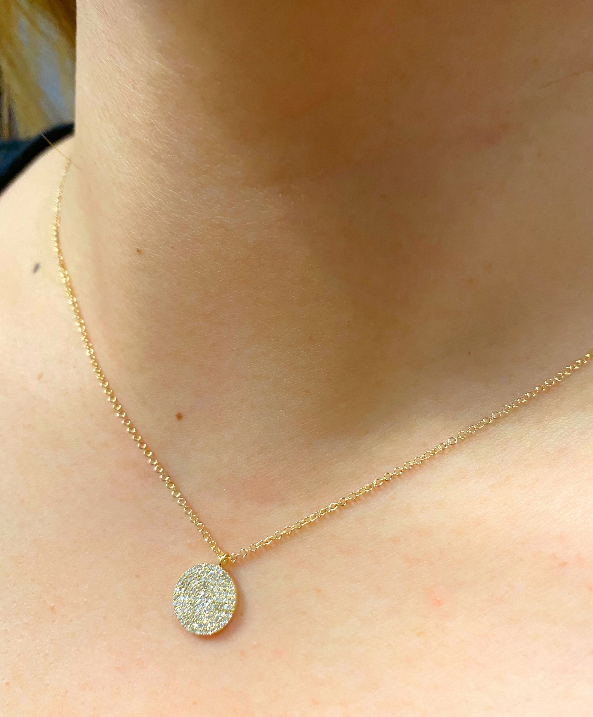Disc Pendant Necklace.