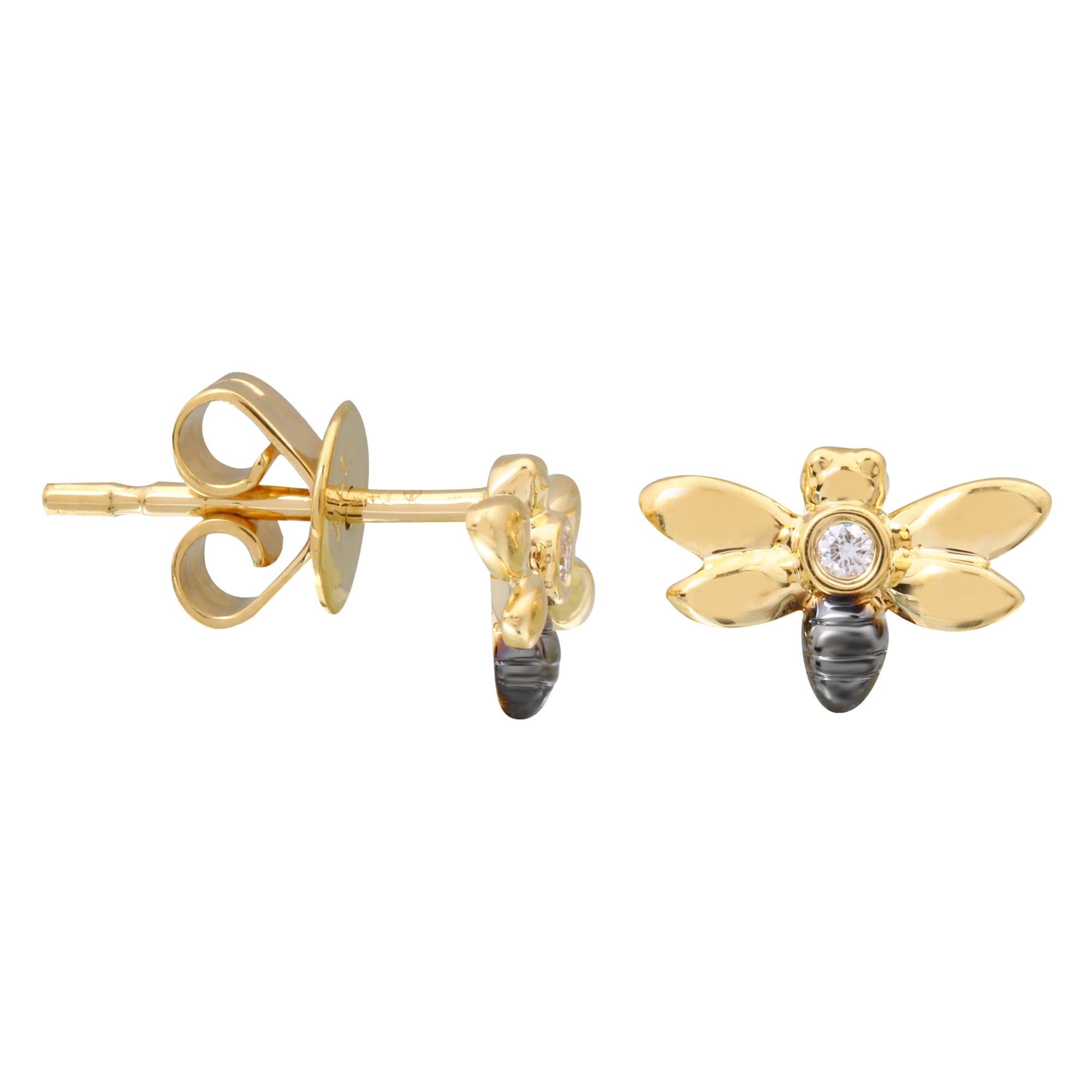 Diamond Bee Earrings.