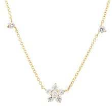 Dainty Station Flower Charm Necklace.