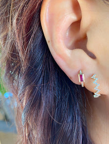 Ruby Baguette Hoops.