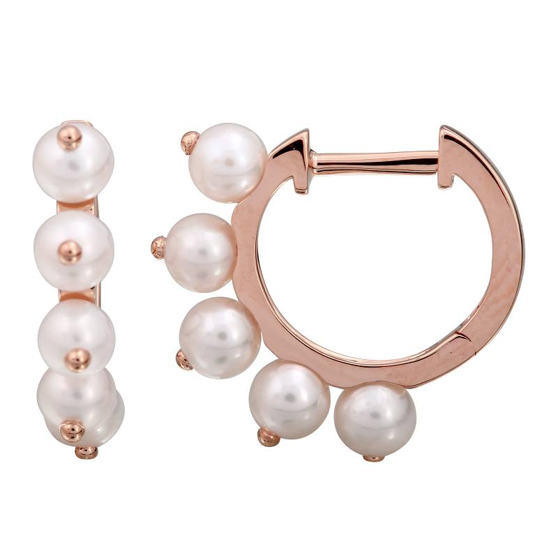 Gold Beaded Gem Hoops.