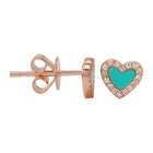 Turquoise Heart Studs.