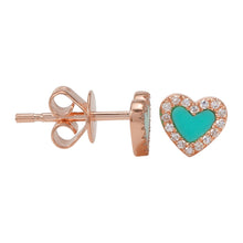 Turquoise Heart Studs.
