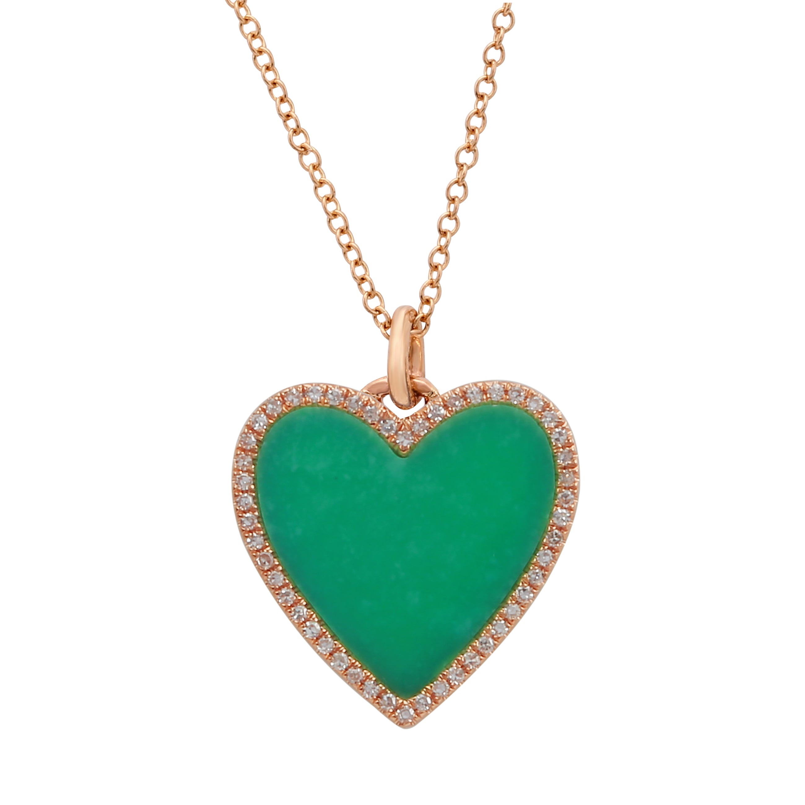 Diamond Turquoise Heart Pendant.