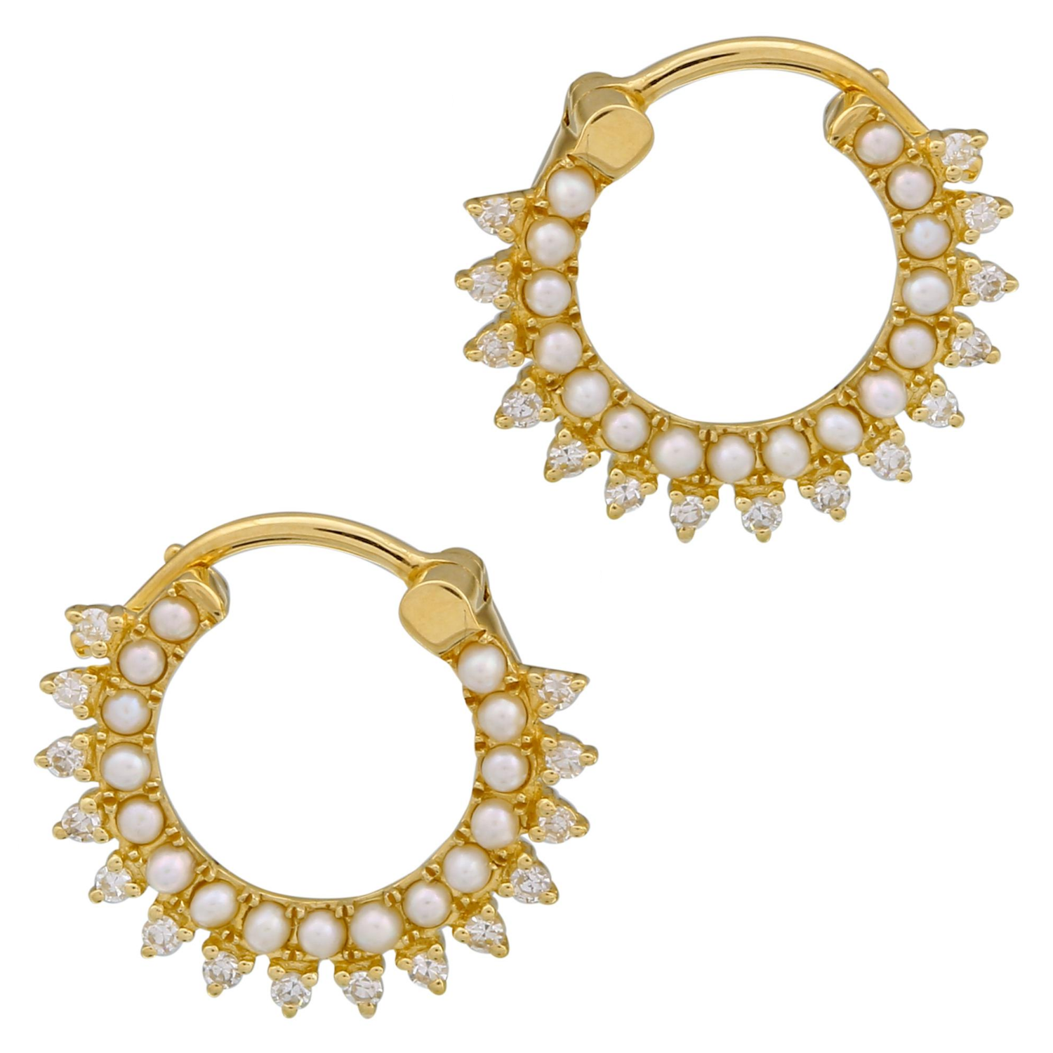 Pearl Lace Hoop Earrings.